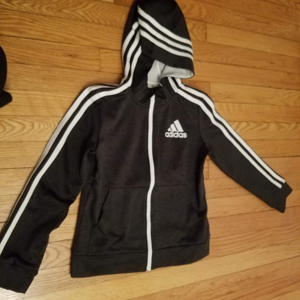 Adidas Black Hooded Lined Sweatshirt